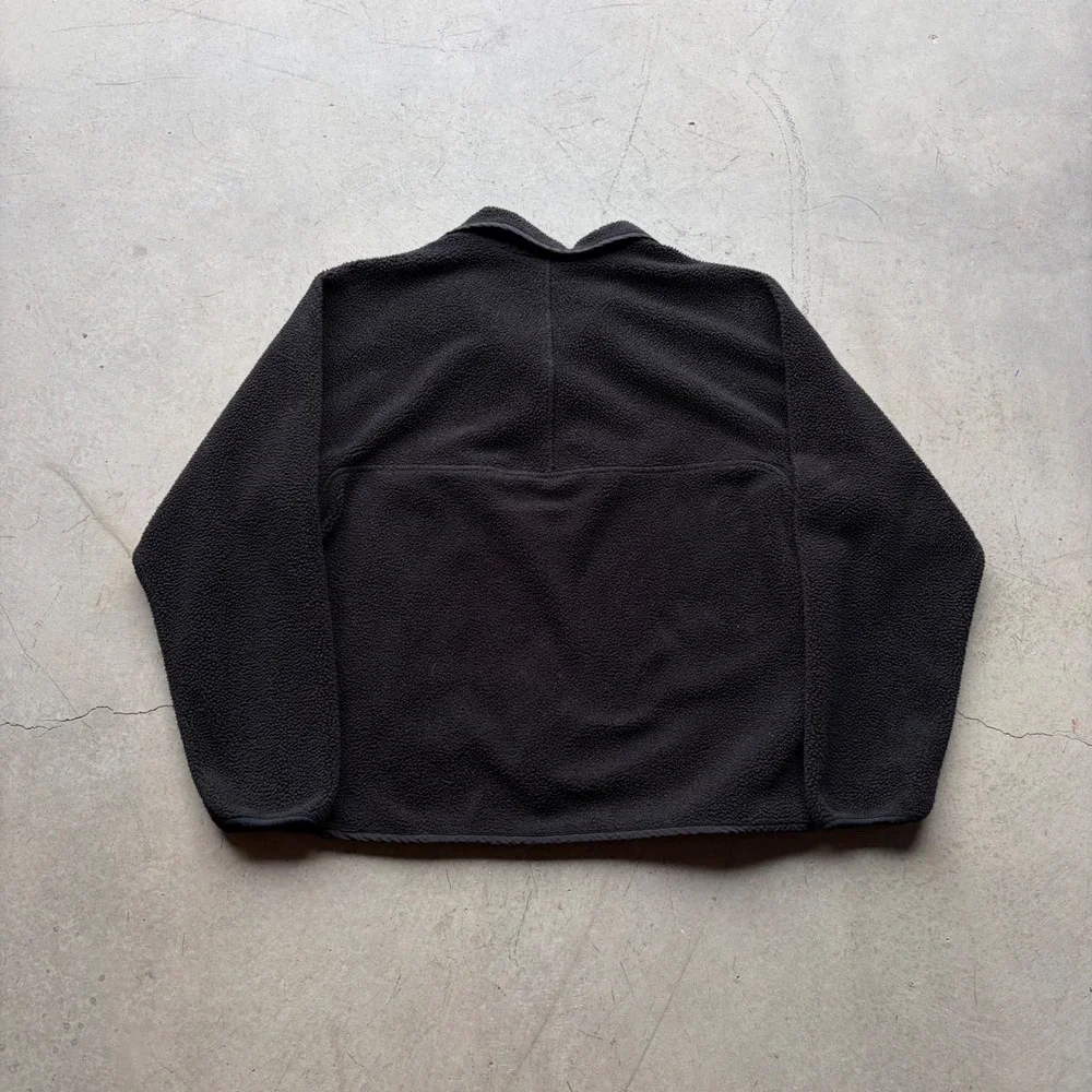 Woolrich Polartec Fleece Jacket Mens Large Black Full Zip Deep Pile